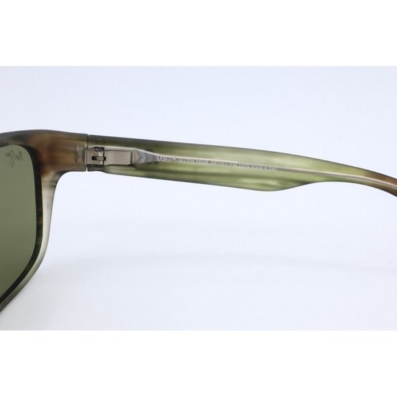 Maui Jim MIXED PLATE MJ 721-15MR Woodgrain Square Sunglasses Green Lenses 58mm - Picture 5 of 7